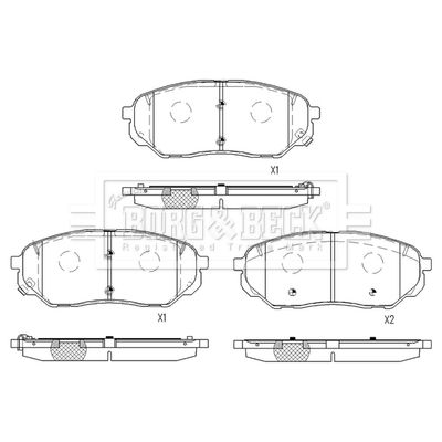 BBP2561 BORG & BECK Комплект тормозных колодок, дисковый тормоз