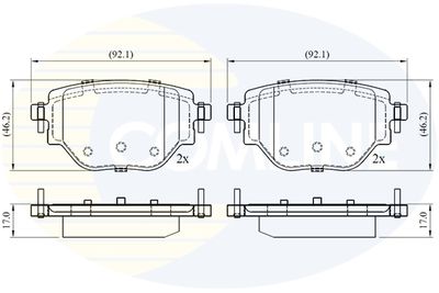 CBP02775 COMLINE Комплект тормозных колодок, дисковый тормоз