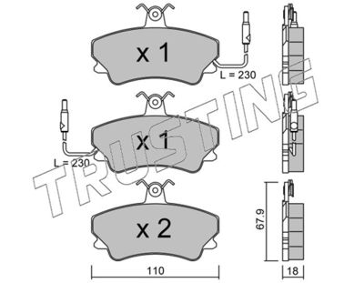 0710 TRUSTING Комплект тормозных колодок, дисковый тормоз