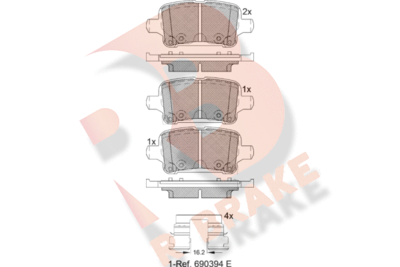 RB2257 R BRAKE Комплект тормозных колодок, дисковый тормоз