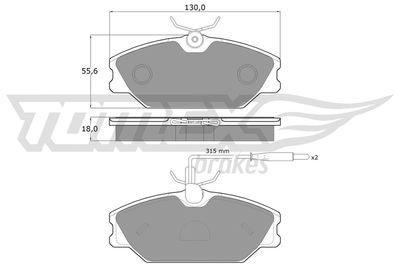 TX1076 TOMEX Brakes Комплект тормозных колодок, дисковый тормоз