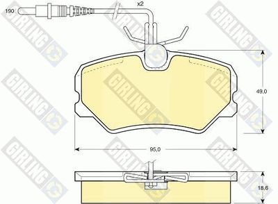 6107931 GIRLING Комплект тормозных колодок, дисковый тормоз