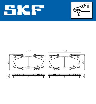 VKBP80523A SKF Комплект тормозных колодок, дисковый тормоз