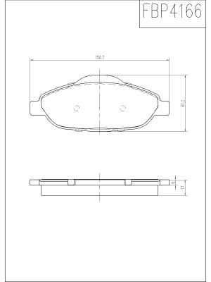 FBP4166 FI.BA Комплект тормозных колодок, дисковый тормоз