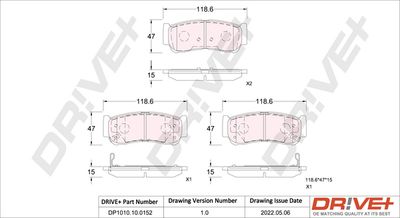 DP1010100152 Dr!ve+ Комплект тормозных колодок, дисковый тормоз