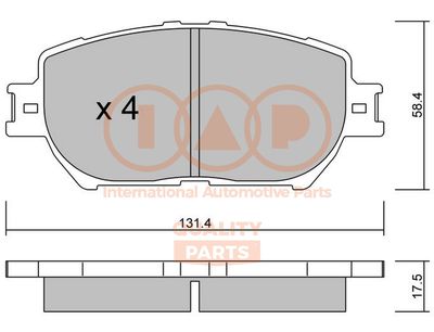 70417185P IAP QUALITY PARTS Комплект тормозных колодок, дисковый тормоз