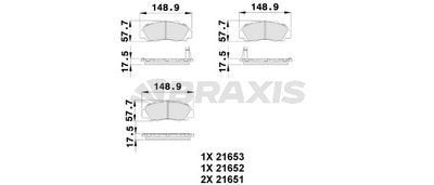 AB0122 BRAXIS Комплект тормозных колодок, дисковый тормоз