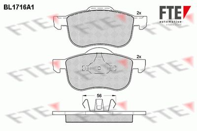 BL1716A1 FTE Комплект тормозных колодок, дисковый тормоз
