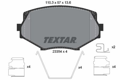 2335404 TEXTAR Комплект тормозных колодок, дисковый тормоз