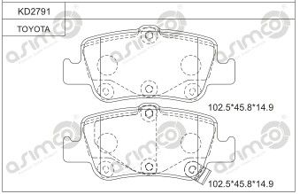 KD2791 ASIMCO Комплект тормозных колодок, дисковый тормоз