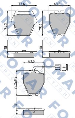 FO905781 FOMAR Friction Комплект тормозных колодок, дисковый тормоз