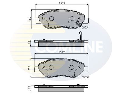 CBP31638 COMLINE Комплект тормозных колодок, дисковый тормоз