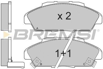 BP2519 BREMSI Комплект тормозных колодок, дисковый тормоз