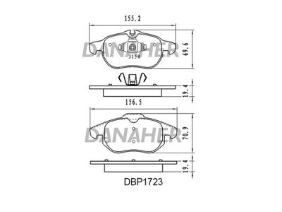 DBP1723 DANAHER Комплект тормозных колодок, дисковый тормоз