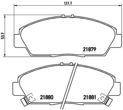 P28021 BREMBO Комплект тормозных колодок, дисковый тормоз