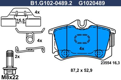 B1G10204892 GALFER Комплект тормозных колодок, дисковый тормоз