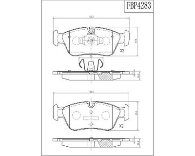 FBP4283 FI.BA Комплект тормозных колодок, дисковый тормоз