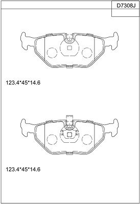 KD7308 ASIMCO Комплект тормозных колодок, дисковый тормоз