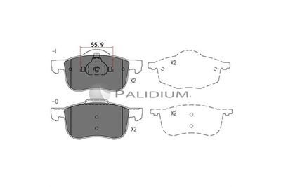 P11033 ASHUKI by Palidium Комплект тормозных колодок, дисковый тормоз