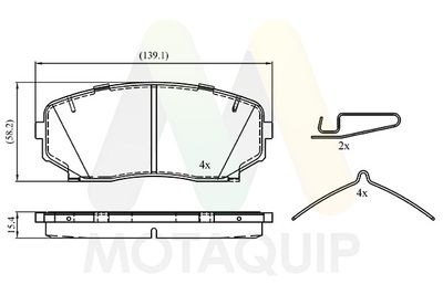 LVXL2093 MOTAQUIP Комплект тормозных колодок, дисковый тормоз