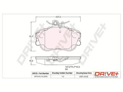 DP1010100978 Dr!ve+ Комплект тормозных колодок, дисковый тормоз