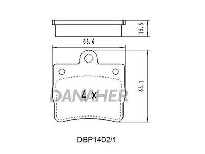 DBP14021 DANAHER Комплект тормозных колодок, дисковый тормоз
