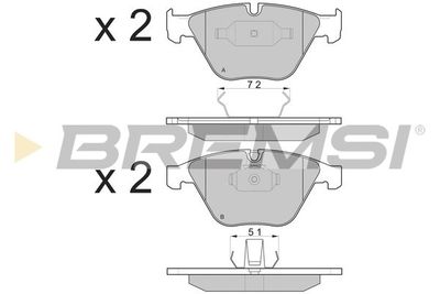 BP3073 BREMSI Комплект тормозных колодок, дисковый тормоз