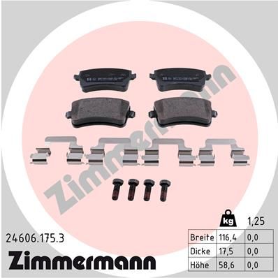 246061753 ZIMMERMANN Комплект тормозных колодок, дисковый тормоз