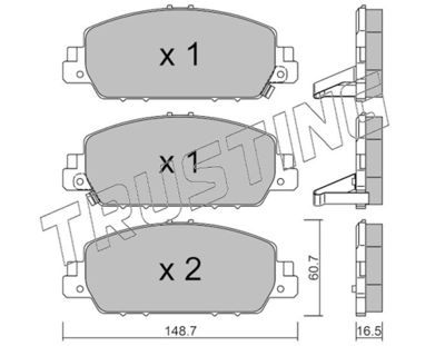 10830 TRUSTING Комплект тормозных колодок, дисковый тормоз