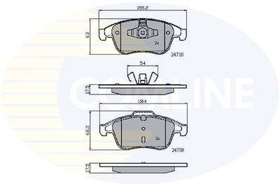 CBP02001 COMLINE Комплект тормозных колодок, дисковый тормоз