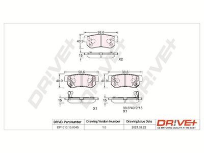 DP1010100045 Dr!ve+ Комплект тормозных колодок, дисковый тормоз