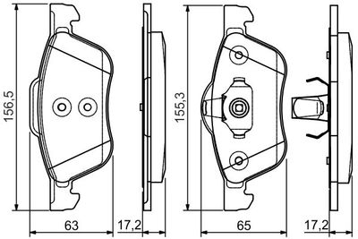 0986495118 BOSCH Комплект тормозных колодок, дисковый тормоз