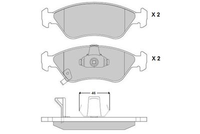 120910 E.T.F. Комплект тормозных колодок, дисковый тормоз