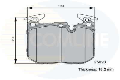 CBP06122 COMLINE Комплект тормозных колодок, дисковый тормоз