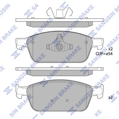 SP1886 Hi-Q Комплект тормозных колодок, дисковый тормоз