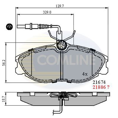 CBP1340 COMLINE Комплект тормозных колодок, дисковый тормоз