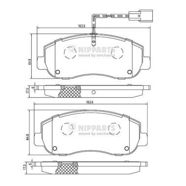 N3601105 NIPPARTS Комплект тормозных колодок, дисковый тормоз