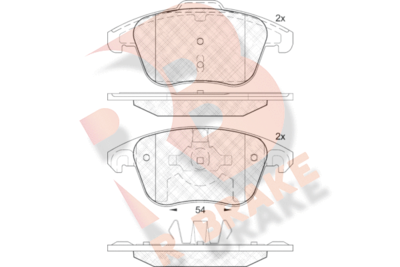 RB1866200 R BRAKE Комплект тормозных колодок, дисковый тормоз