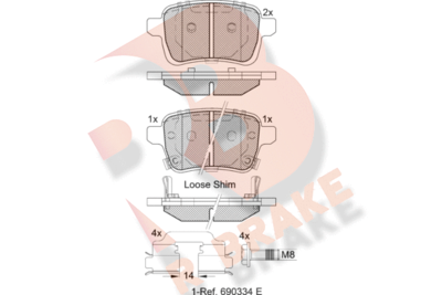 RB2170 R BRAKE Комплект тормозных колодок, дисковый тормоз