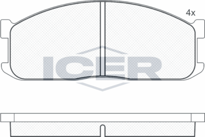 140687 ICER Комплект тормозных колодок, дисковый тормоз