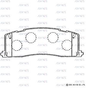 SN644 ADVICS Комплект тормозных колодок, дисковый тормоз