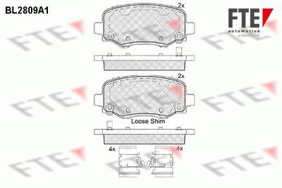 BL2809A1 FTE Комплект тормозных колодок, дисковый тормоз