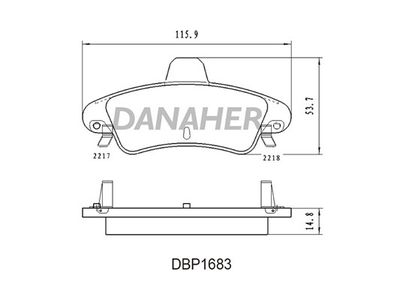 DBP1683 DANAHER Комплект тормозных колодок, дисковый тормоз