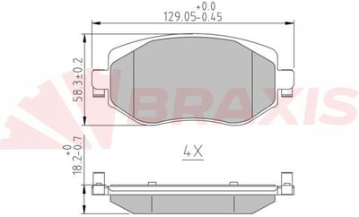 AA0668 BRAXIS Комплект тормозных колодок, дисковый тормоз