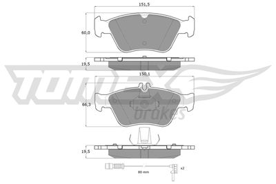 TX11471 TOMEX Brakes Комплект тормозных колодок, дисковый тормоз