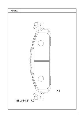 KD6133J ASIMCO Комплект тормозных колодок, дисковый тормоз