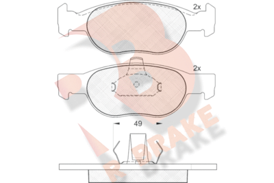 RB1616 R BRAKE Комплект тормозных колодок, дисковый тормоз