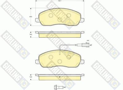 6116279 GIRLING Комплект тормозных колодок, дисковый тормоз