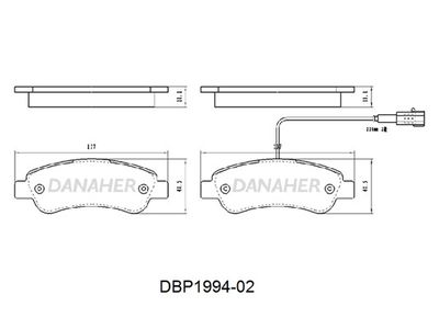 DBP199402 DANAHER Комплект тормозных колодок, дисковый тормоз