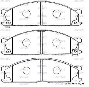 SN575P ADVICS Комплект тормозных колодок, дисковый тормоз